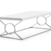 Glossy White & Chrome Metal Coffee Table