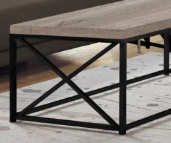 Taupe Reclaimed Wood Look Coffee Table -Living Room Furniture 810542470 3 1