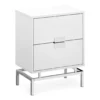 Glossy White & Chrome Metal Retro Accent Table -Living Room Furniture 810542472 3