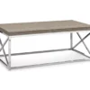 Dark Taupe & Chrome Metal Coffee Table -Living Room Furniture 810542479 2
