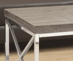 Dark Taupe & Chrome Metal Coffee Table -Living Room Furniture 810542479 3