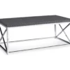 Gray & Chrome Metal Coffee Table 2 Gray & Chrome Metal Coffee Table -Living Room Furniture 810542481 2