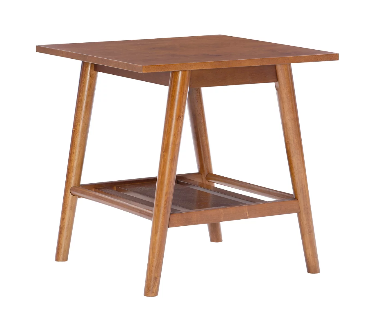 Presley Brown 2-Tier Slatted Wood End Table 3 Presley Brown 2-Tier Slatted Wood End Table