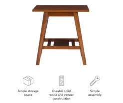 Presley Brown 2-Tier Slatted Wood End Table 17 Presley Brown 2-Tier Slatted Wood End Table -Living Room Furniture 810543147 A0 10