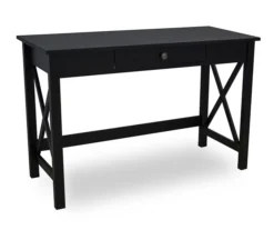 Richland Black 1-Drawer Wood X Leg Wood End Table -Living Room Furniture 810543158 4