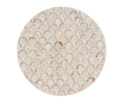 Globa Designs White & Gold Capiz Mosaic Beehive Accent Table -Living Room Furniture 810543194 A4