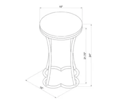 Globa Designs White & Gold Capiz Mosaic Beehive Accent Table -Living Room Furniture 810543194 A7