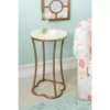 Globa Designs White & Gold Capiz Mosaic Beehive Accent Table -Living Room Furniture 810543194 B0