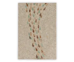 Global Designs Gold Geometric Capiz Mosaic Fish Pattern Accent Table -Living Room Furniture 810543217 5