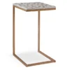 Global Designs Gold Geometric Capiz Mosaic Fish Pattern C Accent Table -Living Room Furniture 810543218 1