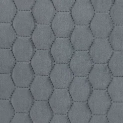 Royal Gray Quilted Ottoman With Silver Base -Living Room Furniture 810543261 6