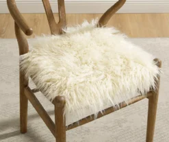 Emmitt Gray & Brown Faux Fur Wishbone Chair -Living Room Furniture 810543298 A0 10