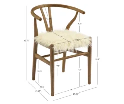 Emmitt Gray & Brown Faux Fur Wishbone Chair -Living Room Furniture 810543298 D8 11