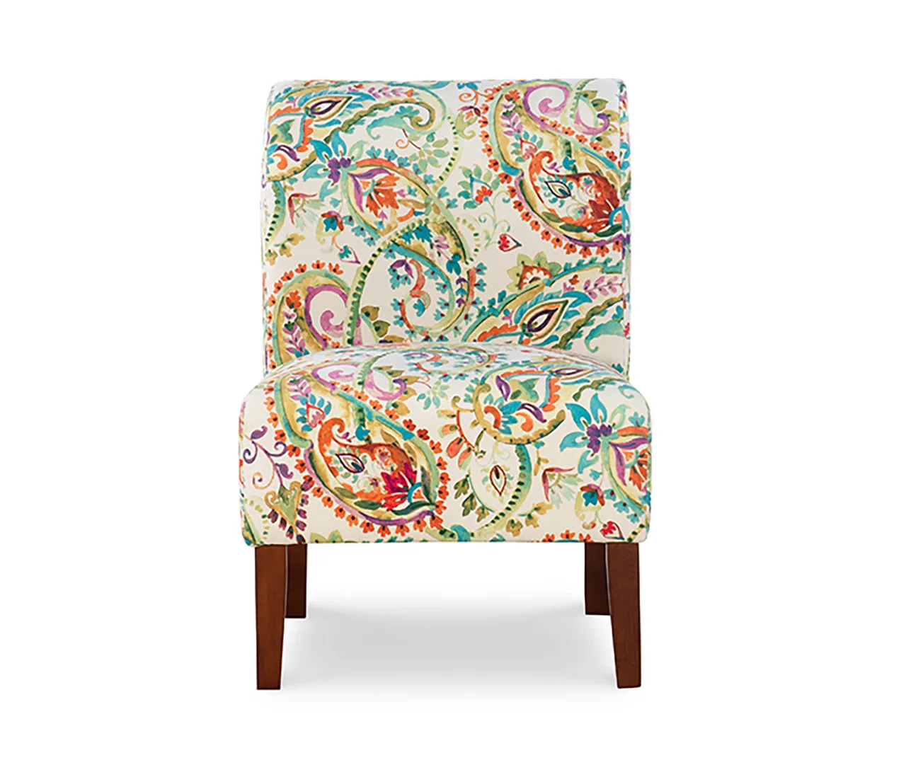 Danna Multicolor Upholstered Paisley Curved Back Slipper Chair 4 Danna Multicolor Upholstered Paisley Curved Back Slipper Chair - Image 2