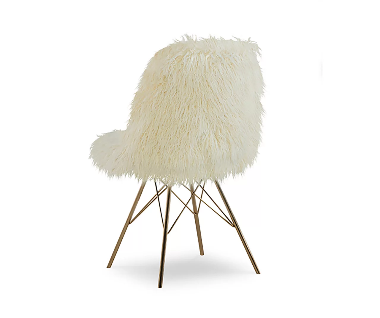 Layton Cream & Gold Faux Fur Chair 4 Layton Cream & Gold Faux Fur Chair - Image 3