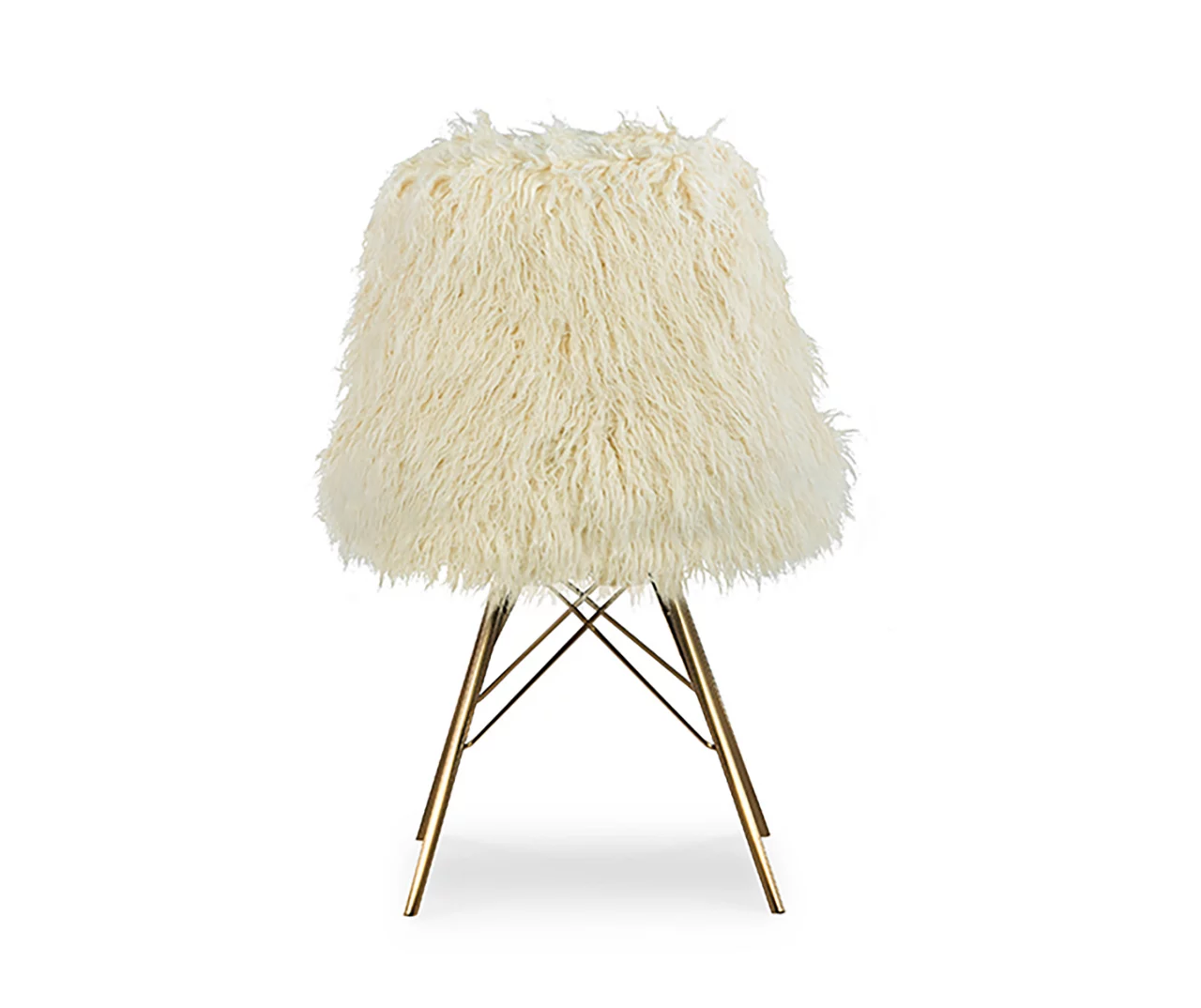 Layton Cream & Gold Faux Fur Chair 5 Layton Cream & Gold Faux Fur Chair - Image 4