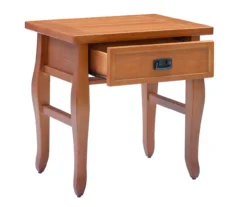 Denver Antique Pine 1-Drawer Curved Leg End Table -Living Room Furniture 810543318 A0 6