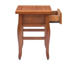 Denver Antique Pine 1-Drawer Curved Leg End Table -Living Room Furniture 810543318 A1 7