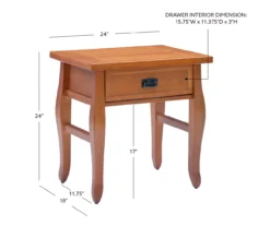 Denver Antique Pine 1-Drawer Curved Leg End Table -Living Room Furniture 810543318 D8 12