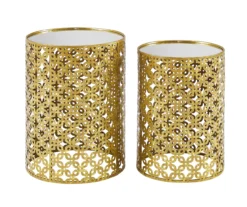 Asher Gold 2-Piece Pierced Metal Nesting Table Set 14 Asher Gold 2-Piece Pierced Metal Nesting Table Set -Living Room Furniture 810543376 A1 2