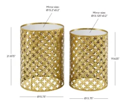 Asher Gold 2-Piece Pierced Metal Nesting Table Set 15 Asher Gold 2-Piece Pierced Metal Nesting Table Set -Living Room Furniture 810543376 D8 7