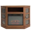 48" Brown Corner Electric Fireplace Console 2 48" Brown Corner Electric Fireplace Console -Living Room Furniture 810570725