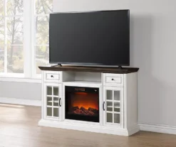 60" White 2-Tone Electric Fireplace Console 11 60" White 2-Tone Electric Fireplace Console -Living Room Furniture 810570730 3