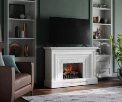 53.5" White Marble Petite Grand Electric Fireplace 8 53.5" White Marble Petite Grand Electric Fireplace -Living Room Furniture 810570829 4