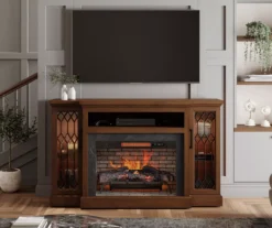 66" Heirloom Cherry Electric Fireplace Console -Living Room Furniture 810570830 31