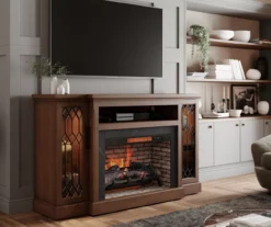 66" Heirloom Cherry Electric Fireplace Console -Living Room Furniture 810570830 4