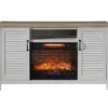 54" 2-Tone Shutter Door Electric Fireplace Console 1 54" 2-Tone Shutter Door Electric Fireplace Console -Living Room Furniture 810571321 A0