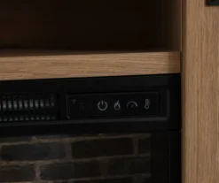 60" Light Brown Oak Barn Door Melamine Electric Fireplace -Living Room Furniture 810571322 4