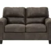 Navi Smoke Faux Leather Loveseat 2 Navi Smoke Faux Leather Loveseat -Living Room Furniture 810587444 3 1