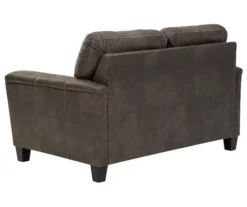 Navi Smoke Faux Leather Loveseat -Living Room Furniture 810587444 4 1