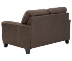Navi Chestnut Faux Leather Loveseat -Living Room Furniture 810587484 2 1