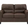 Navi Chestnut Faux Leather Loveseat -Living Room Furniture 810587484 3 1
