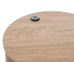 Medium Mango Round Side Table With USB Charging -Living Room Furniture 810587515 2