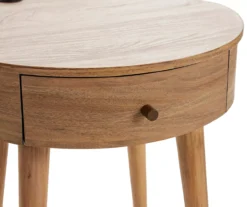 Medium Mango Round Side Table With USB Charging -Living Room Furniture 810587515 3