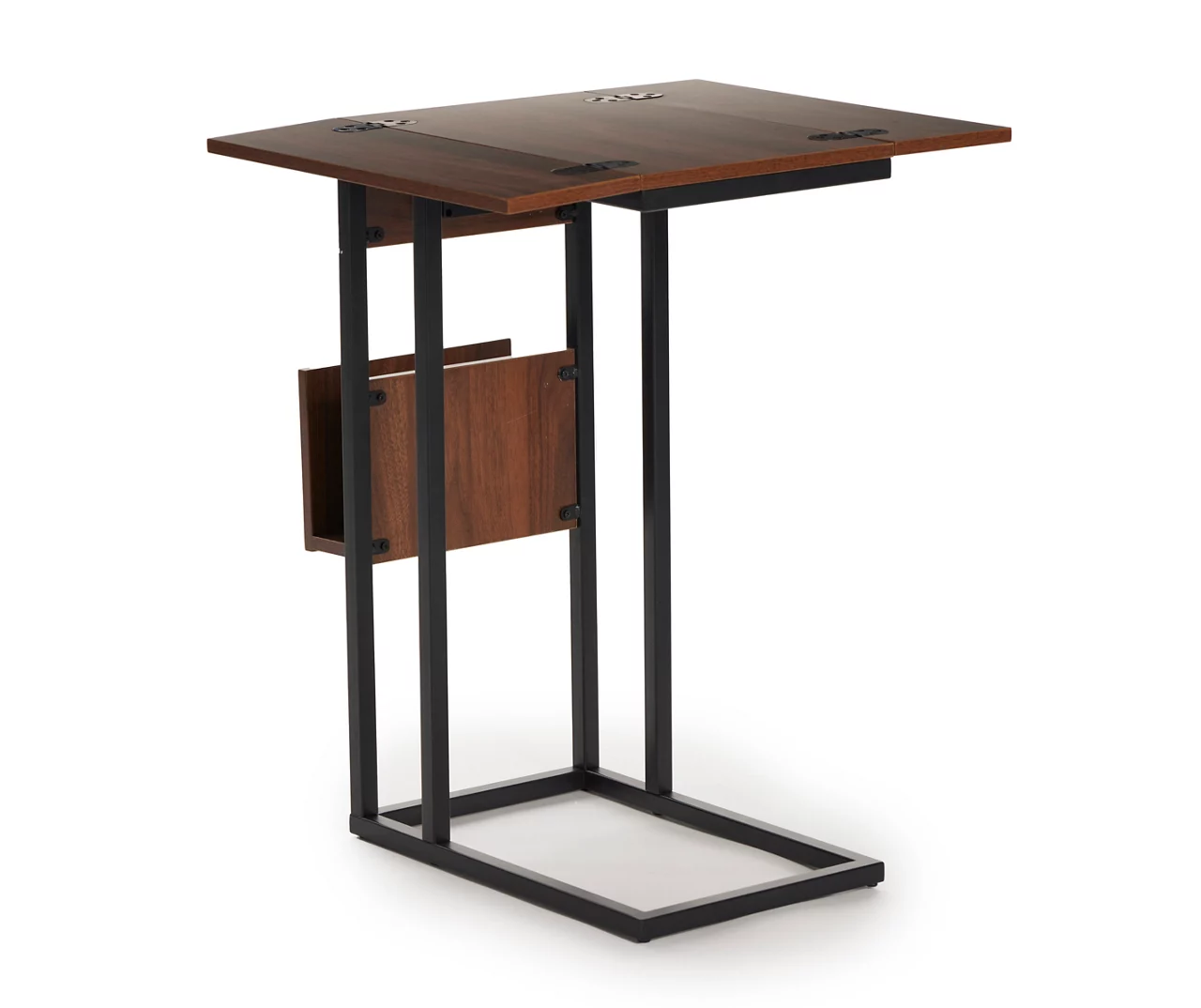 Walnut Drop-Leaf C Side Table With USB Charging 4 Walnut Drop-Leaf C Side Table With USB Charging - Image 2