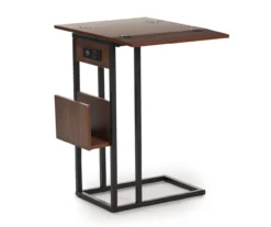 Walnut Drop-Leaf C Side Table With USB Charging 10 Walnut Drop-Leaf C Side Table With USB Charging -Living Room Furniture 810587517 2