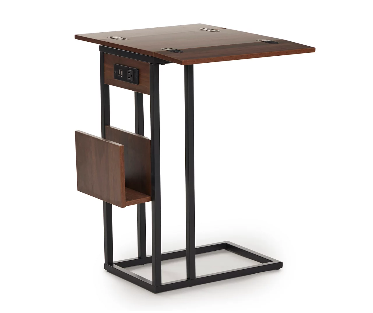 Walnut Drop-Leaf C Side Table With USB Charging 5 Walnut Drop-Leaf C Side Table With USB Charging - Image 3