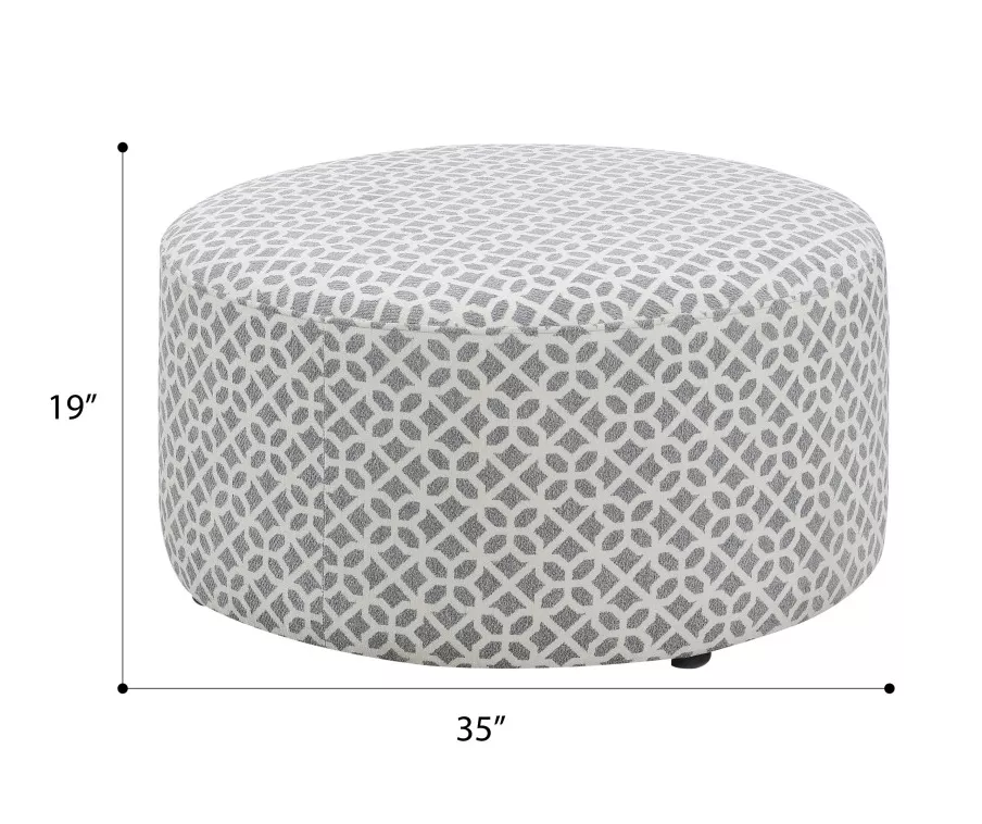 Anderson Gray Lattice Ottoman 5 Anderson Gray Lattice Ottoman - Image 3