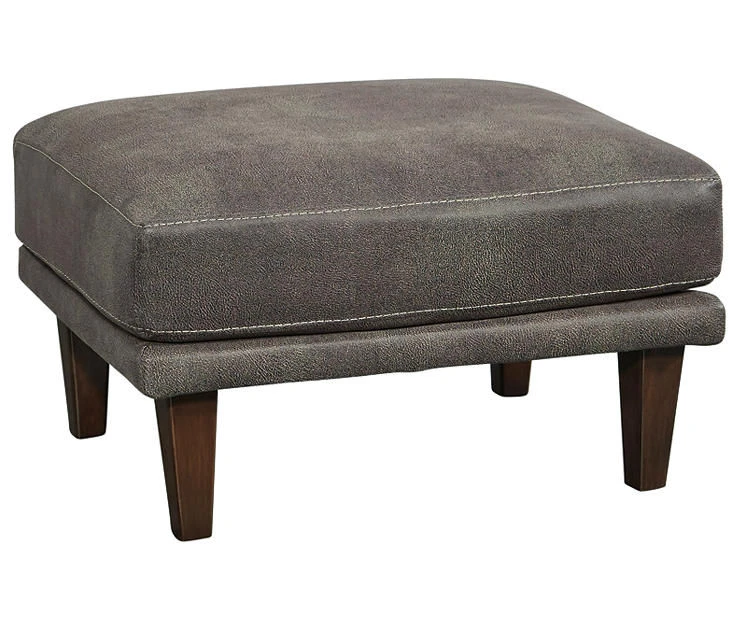 Arroyo Smoke Faux Leather Ottoman 5 Arroyo Smoke Faux Leather Ottoman - Image 3
