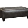 Nokomis Charcoal Faux Leather Oversize Accent Ottoman 1 Nokomis Charcoal Faux Leather Oversize Accent Ottoman -Living Room Furniture 810594650