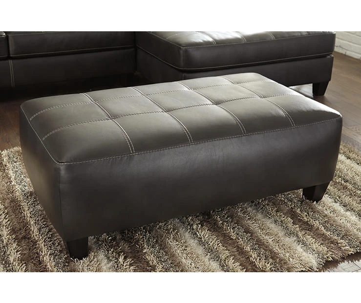 Nokomis Charcoal Faux Leather Oversize Accent Ottoman 4 Nokomis Charcoal Faux Leather Oversize Accent Ottoman - Image 2