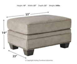 Olsberg Steel Faux Suede Ottoman -Living Room Furniture 810594672 3 1