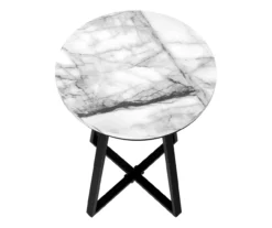 Monarch Faux Marble & Metal Accent Table -Living Room Furniture 810598396 A4