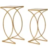 Gold Glass Top 2-Piece Nesting Accent Table Set 2 Gold Glass Top 2-Piece Nesting Accent Table Set -Living Room Furniture 810598720 A0 1