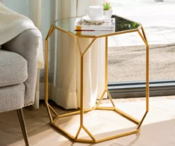 Gold Glass Top 2-Piece Nesting Side Table Set 12 Gold Glass Top 2-Piece Nesting Side Table Set -Living Room Furniture 810598721 A0 4