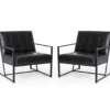 Glitzhome Modern Industrial Faux Leather Accent Chairs, 2-Pack 1 Glitzhome Modern Industrial Faux Leather Accent Chairs, 2-Pack -Living Room Furniture 810598914 A0 1